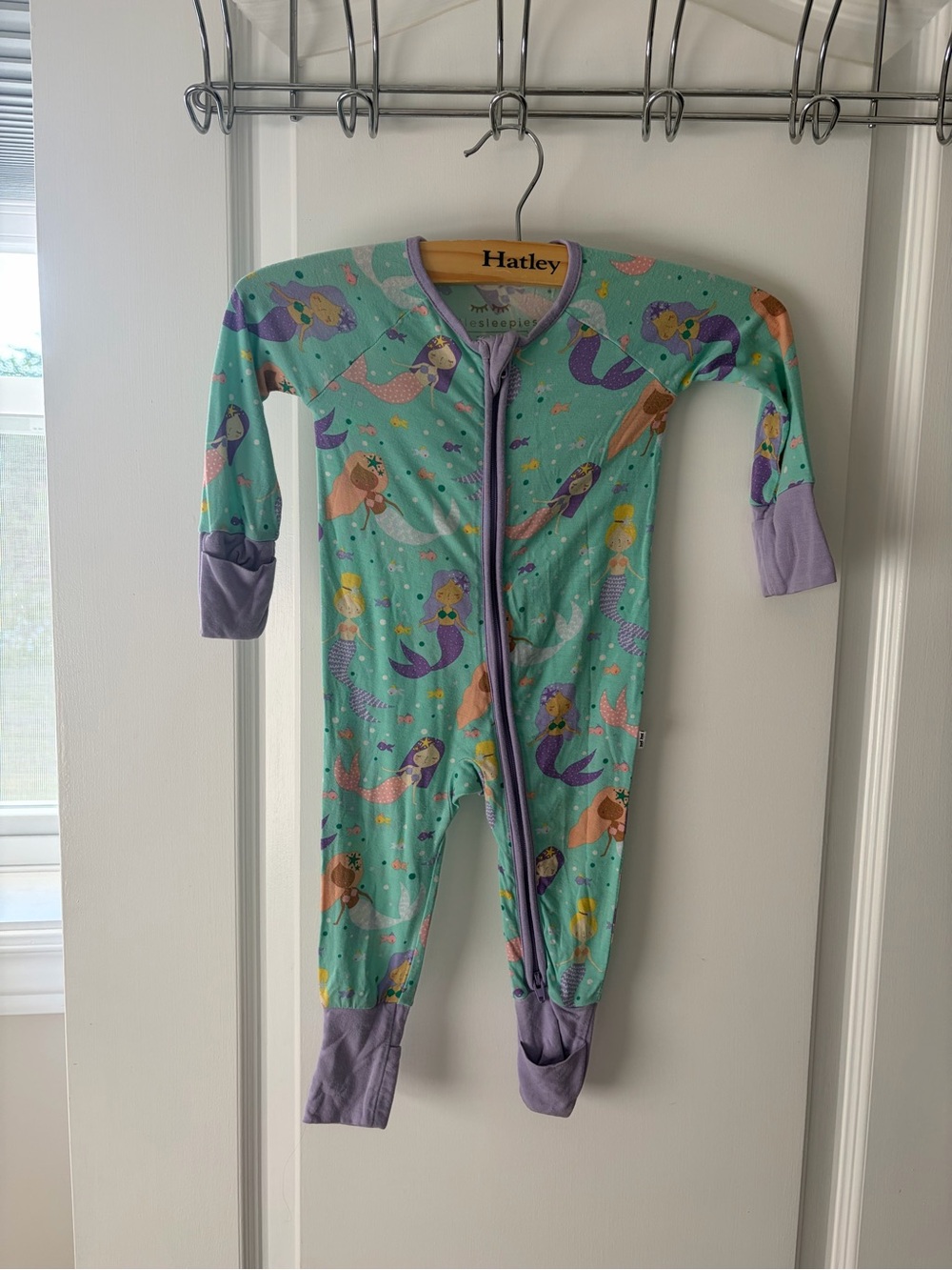 Little Sleepies Mint Mermaid Print One-Piece Pajamas